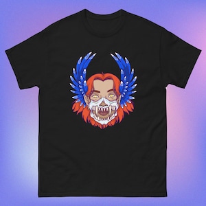 llustrative Scifi Fantasy Valkyrie Oni Demon Mask Girl Unisex T Shirt