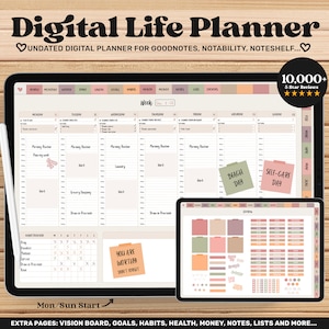 Digital Planner iPad, Goodnotes Planner, Undated Digital Planner, Digital Life Planner, Notability, Hourly Planner, Digital Planner Covers