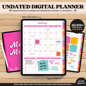 Digital Planner Template, Goodnotes Planner, Monthly Planner, Notability Planner, iPad Planner pdf, Cute Pink Planner, Goodnotes Journal