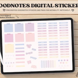 Goodnotes Stickers, Digital Planner Stickers Precropped, Digital Stickers, Pastel Digital Stickers, Transparent Stickers, Planner Stickers