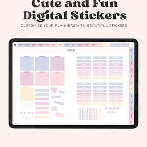 Pastel Digital Stickers and Digital Stickie Notes