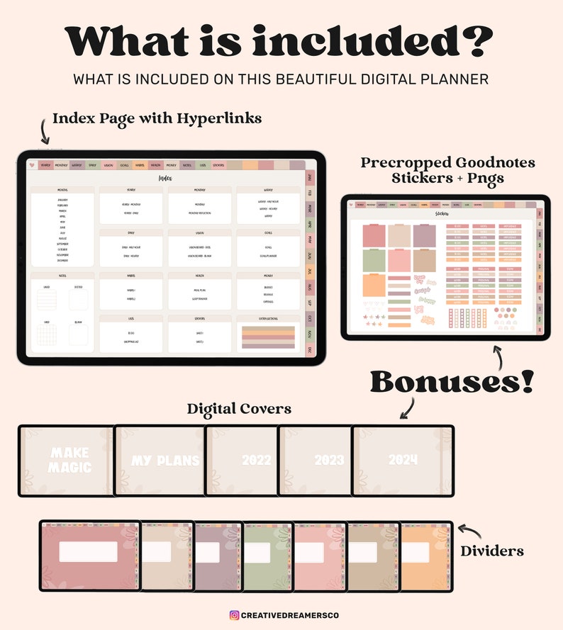 Digital Planner Ipad Goodnotes Planner Undated Digital Etsy
