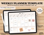Weekly Planner Goodnotes Template, Hourly Planner, Undated, Digital Planner pdf, Goodnotes Planner, Digital Journal pdf, Daily iPad Planner