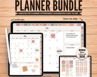 Academic Planner 2026 Mid Year Digital Planner 2027 Bundle Undated, iPad Planner Template, Goodnotes Stickers, Digital Student Planner iPad