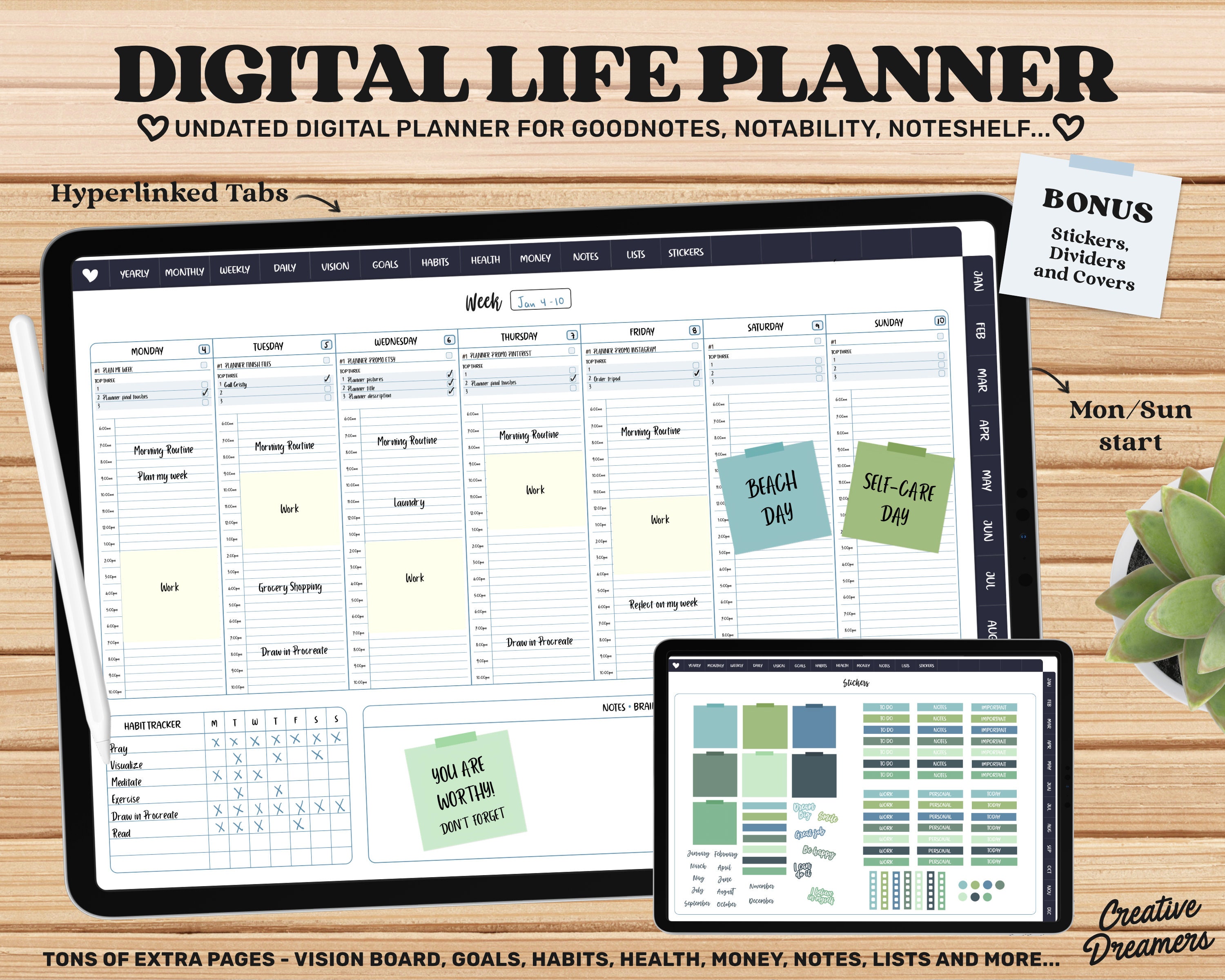 Calendars & Planners Paper Digital Planner iPad Life Planner Notability