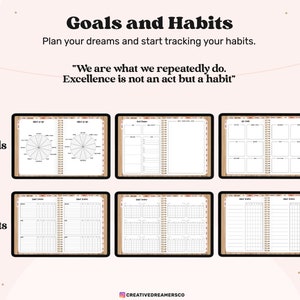 Digital Life Planner Goodnotes, Goal Planner, Vision Board, Digital Stickers, Boho Undated iPad Planner 2026, Digital Journal Template image 7