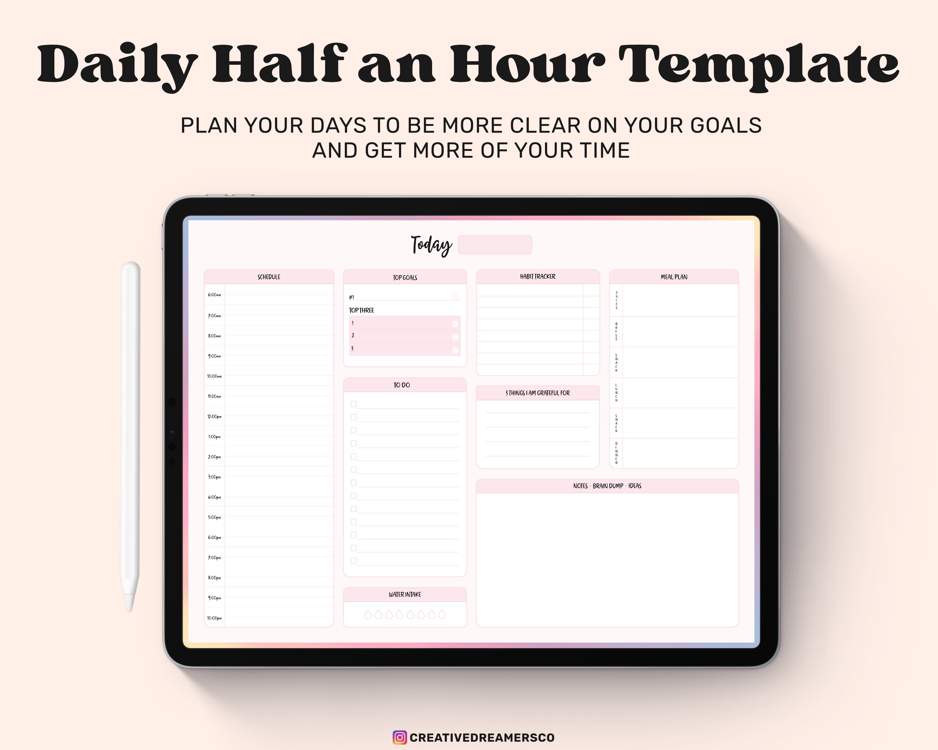 Daily Planner Goodnotes Template Undated Digital Planner Etsy