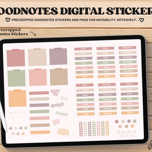 Goodnotes Digital Stickers, Boho Digital Stickers Precropped, Digital Planner Stickers, Digital Functional Stickers, Goodnotes Stickers