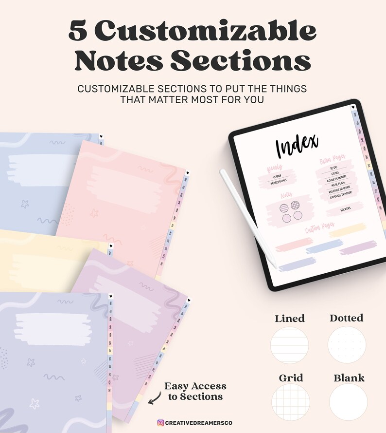Undated Digital Planner Digital Planner Ipad Goodnotes - Etsy