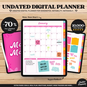 Digital Planner Template, Goodnotes Planner, Monthly Planner, Notability Planner, iPad Planner pdf, Cute Pink Planner, Goodnotes Journal