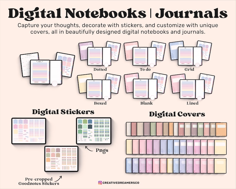 Digital Planner iPad & Android, Whole Shop Bundle, Goodnotes Planner