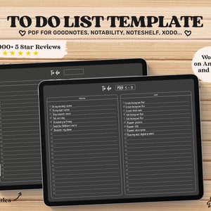 To do List Goodnotes Template, Digital To do List, Daily To do List, Pdf Download, To-do List Template, To do List iPad, To do List Planner