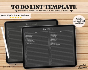 To do List Goodnotes Template, Digital To do List, Daily To do List, Pdf Download, To-do List Template, To do List iPad, To do List Planner