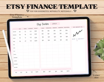 Etsy Finance Tracker, Etsy Planner, Goodnotes Template pdf, Notability Template, Business Digital Planner, Etsy Financial iPad Planner