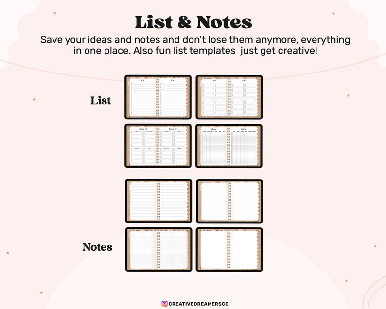 Digital Life Planner Goodnotes, Goal Planner, Vision Board, Digital Stickers, Boho Undated iPad Planner 2026, Digital Journal Template image 9