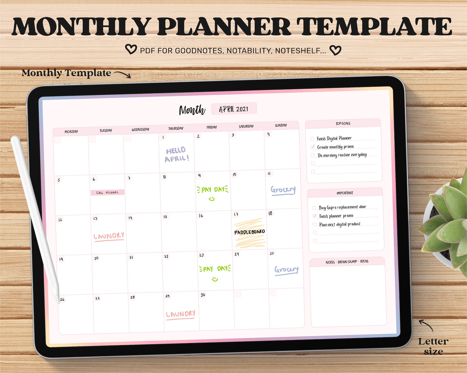 Planner Template For Goodnotes