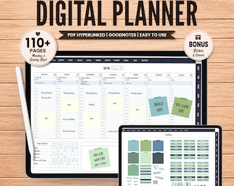 Digital Life Planner, iPad Planer Aufkleber, Goodnotes Planner, Digital Journal, Undatierter Digitaler Planner pdf, Digitaler Planer 2026 Notability