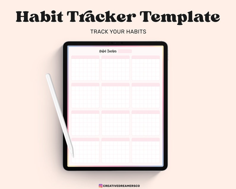 Goodnotes Template Habit Tracker PDF Digital Bullet Journal Etsy