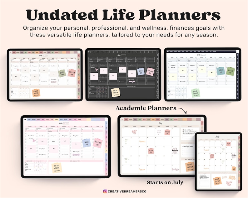 Digitale planner iPad en Android, hele winkelbundel, Goodnotes-plannerstickers, digitaal dagboek, budgetspreadsheet, reisplanner reisplan afbeelding 4