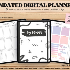 Digital Planner iPad Bundle, Goodnotes Planners, Notability, Undated ...