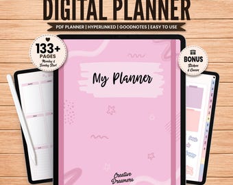 Monthly Planner, Digital Planner Goodnotes, iPad Planner, Digital Stickers, Digital Notebook, Journal, Digital Covers, Goodnotes Template