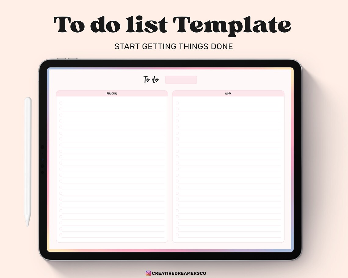Digital to do list Goodnotes Template Cute to do list pdf Etsy Digital to do list Goodnotes Template Cute to do list pdf Etsy