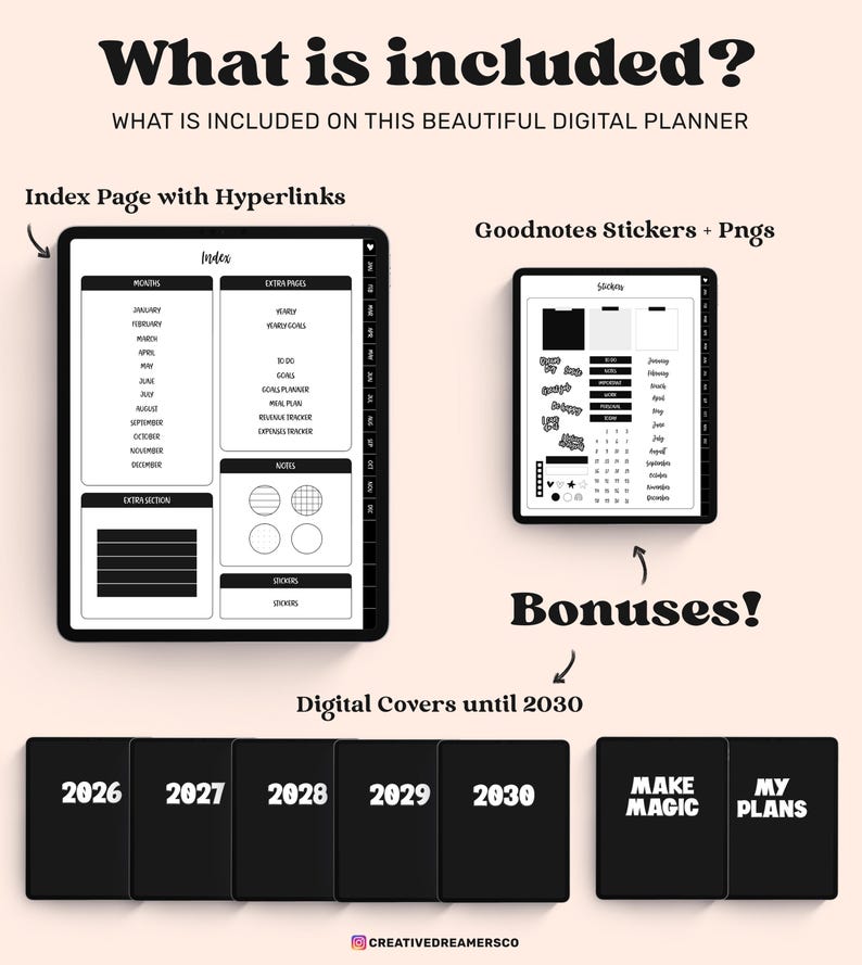 Minimalist Digital Planner Goodnotes Template, iPad Planner Pdf ...