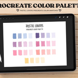 Procreate color palette, Procreate palette, Procreate swatches, Procreate, Pastel colors, Pastel rainbow, Color swatches, Digital art, iPad