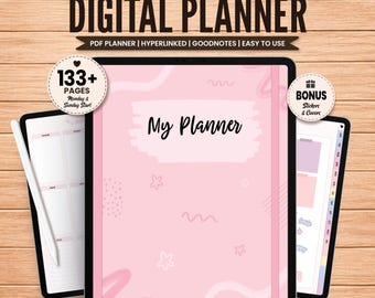 Undated Digital Planner, Digital Planner iPad, Goodnotes Planner, Notability Planner, Cute Planner, iPad Planner, Monthly, Cute Notebook