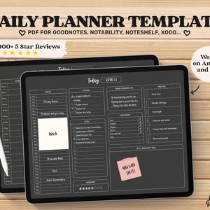 Digital Daily Planner, Hourly Planner, Goodnotes Planner, Undated Digital Planner, iPad Planner Page, Digital Journal Template, Notability