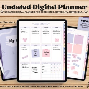 Goodnotes Planner, Undated Digital Planner, Digital Planner iPad, Notability Planner, Cute Planner, Digital Notebook, Journal, iPad Planner