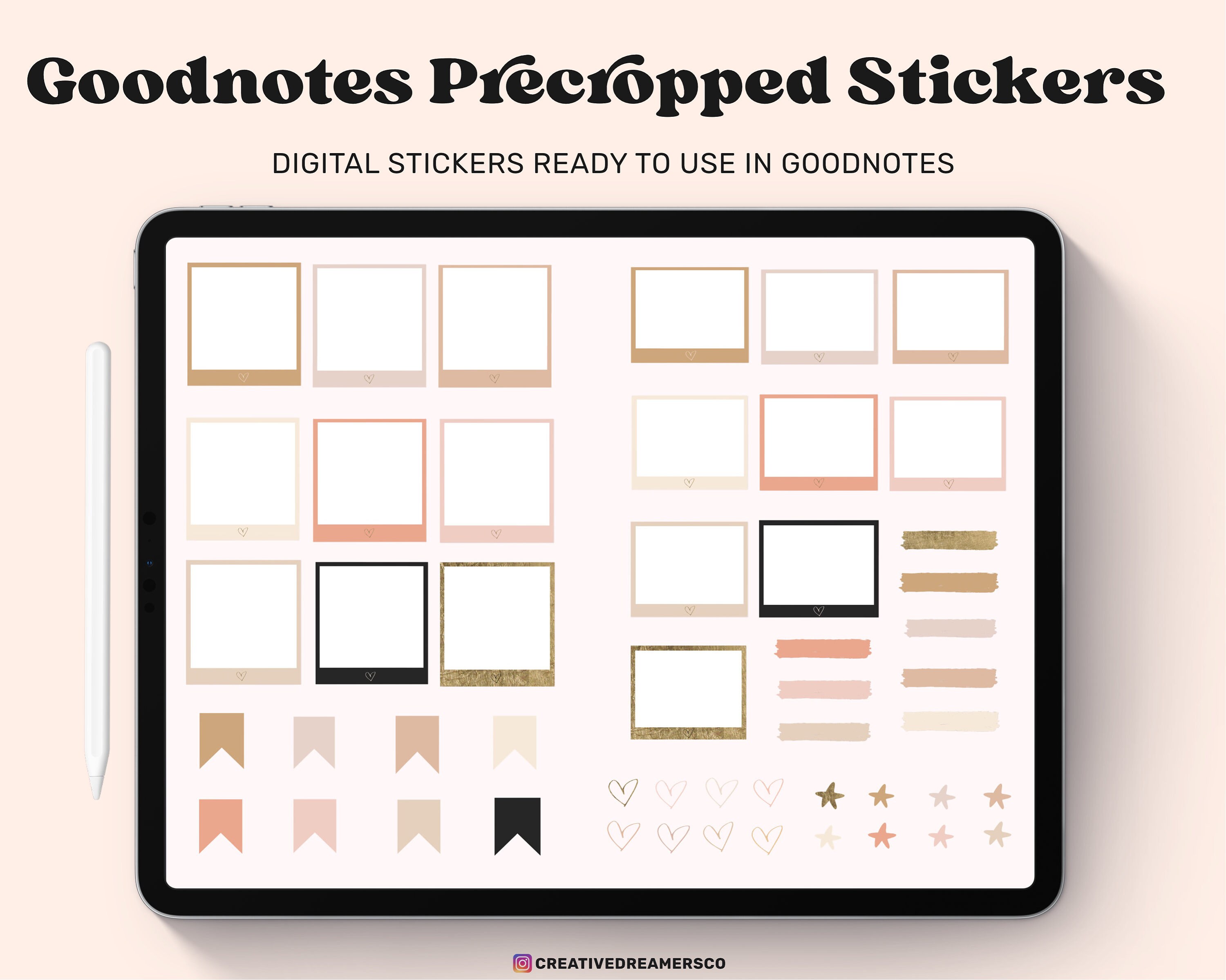 Vision Board Digital Stickers, Goodnotes Precropped Stickers, Digital ...