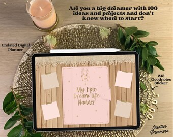 Dream Life Digital Planner iPad, Goal Planner, Vision Board, Digital Stickers, Undated iPad Planner, 2025 2026, Journal Goodnotes Templates