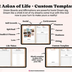Digital Life Planner Goodnotes, Goal Planner, Vision Board, Digital Stickers, Boho Undated iPad Planner 2026, Digital Journal Template image 4