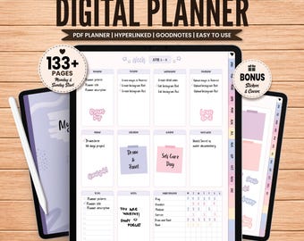 Goodnotes Planner, Undated Digital Planner, Digital Planner iPad, Notability Planner, Cute Planner, Digital Notebook, Journal, iPad Planner