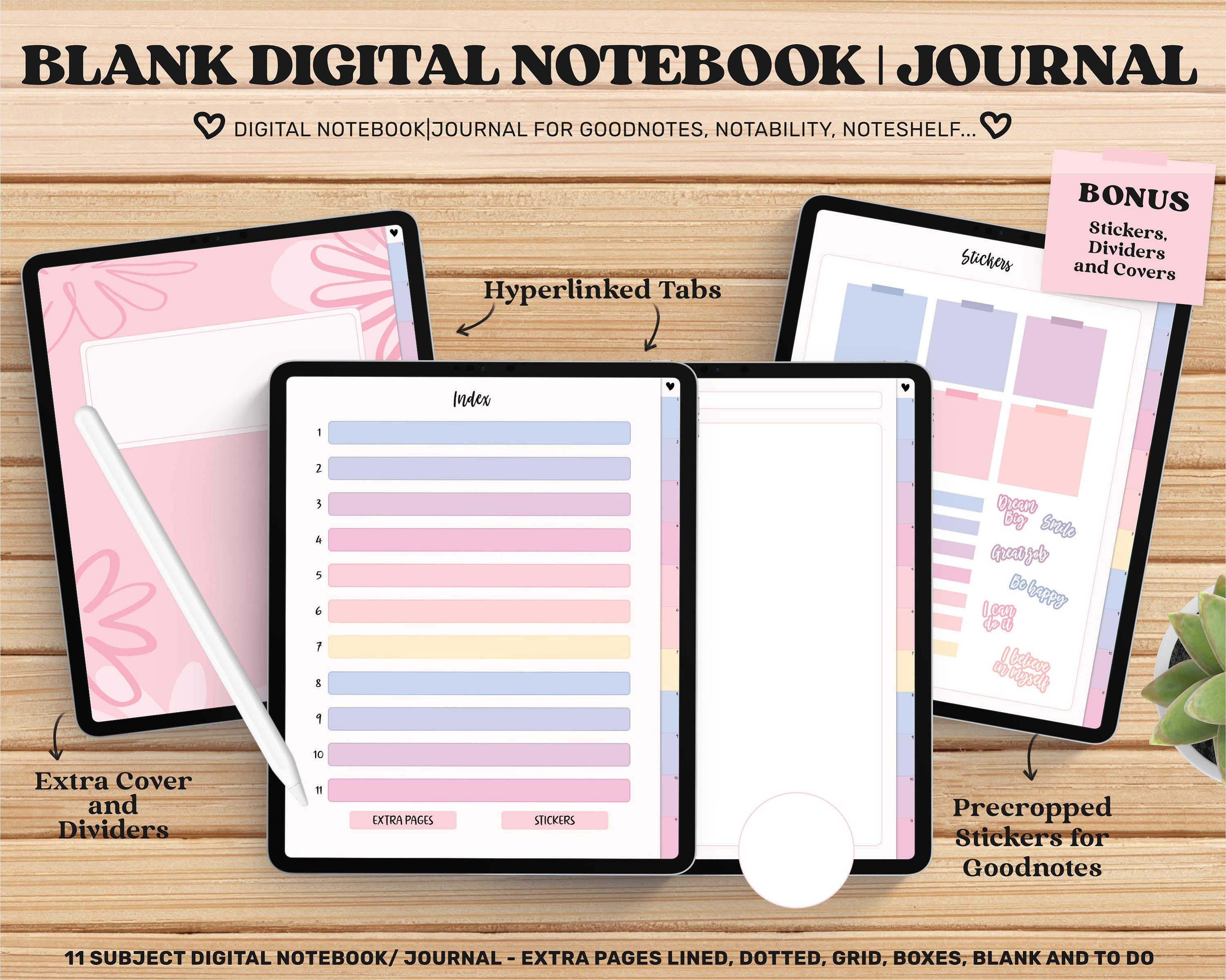 Digital Journal Digital Notebook Goodnotes Blank Notebook Etsy