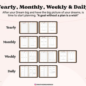 Digital Life Planner Goodnotes, Goal Planner, Vision Board, Digital Stickers, Boho Undated iPad Planner 2026, Digital Journal Template image 6