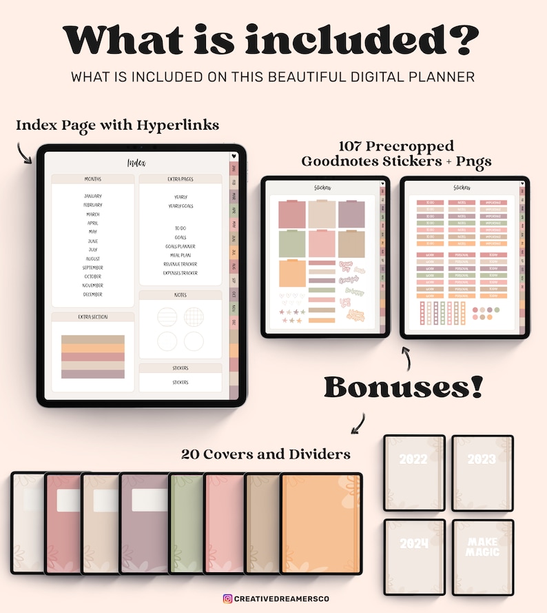 Undated Goodnotes Planner Monthly Digital Planner Goodnotes Etsy