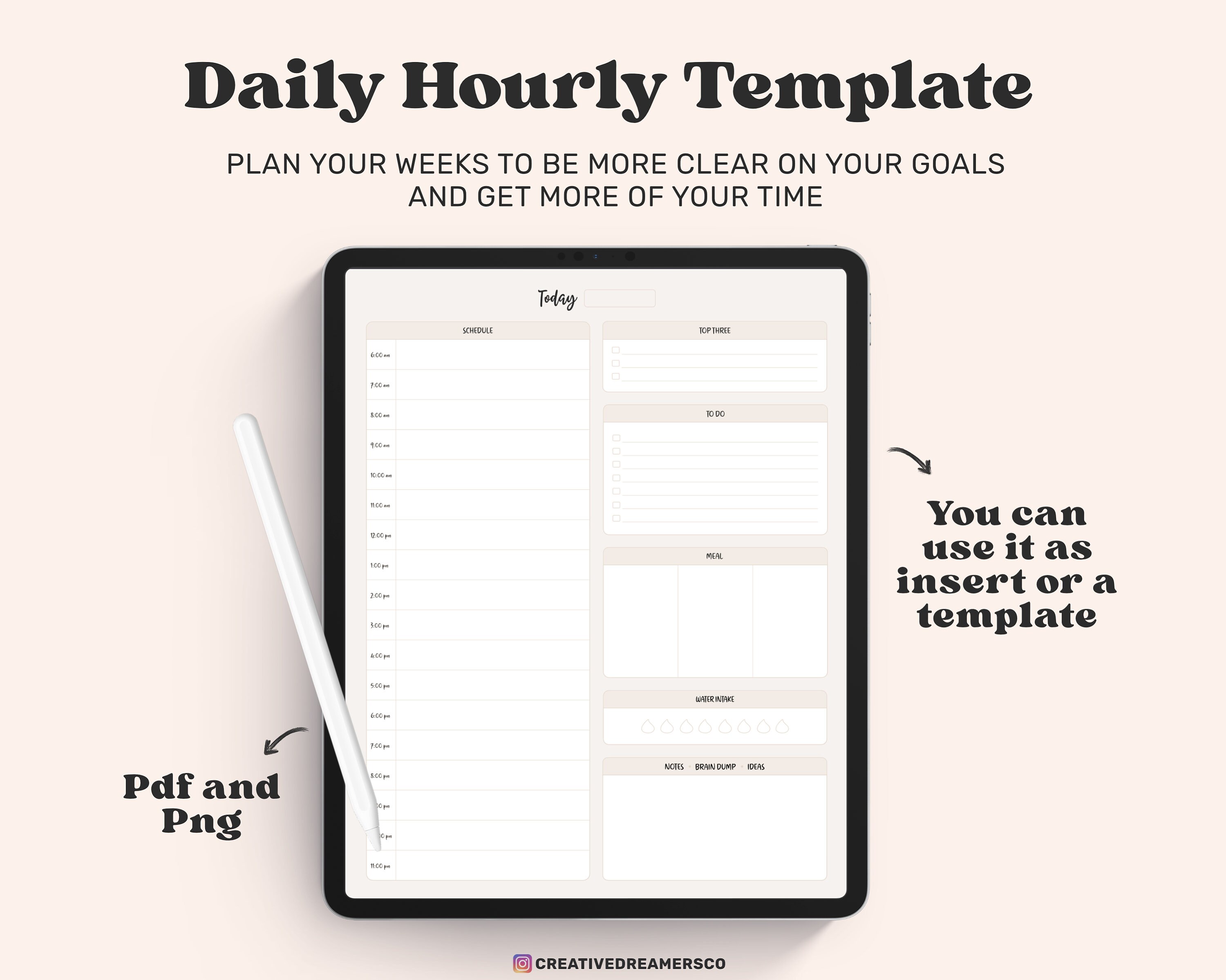 Daily Planner Goodnotes Template Undated Digital Planner Etsy