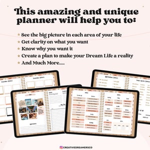 Digital Life Planner Goodnotes, Goal Planner, Vision Board, Digital Stickers, Boho Undated iPad Planner 2026, Digital Journal Template image 2