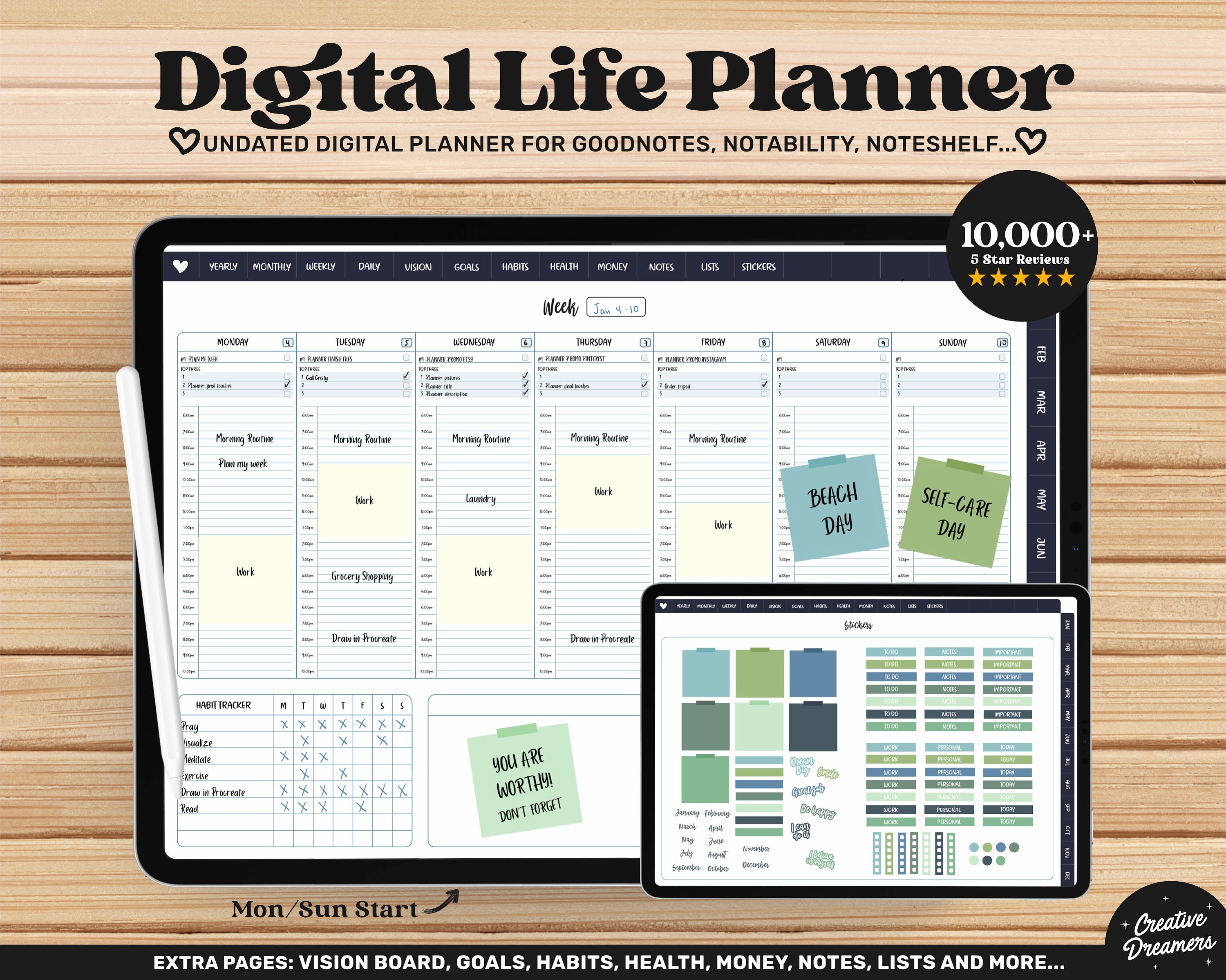 Digital Nursing Stickers for Digital Planning in GoodNotes - bloom daily  planners
