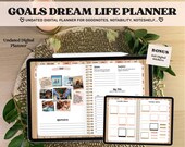 Digital Life Planner Goodnotes, Goal Planner, Vision Board, Digital Stickers, Boho Undated iPad Planner 2026, Digital Journal Template