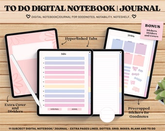 To do Notebook, Goodnotes Template, Digital Journal, Goodnotes Cover, Notability, Digital Notebook, Goodnotes Stickers, Digital Template pdf