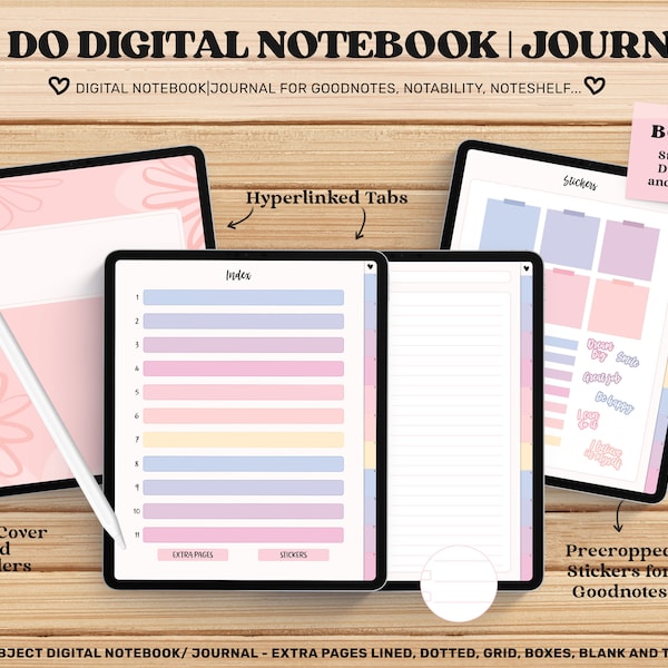 To do Notebook, Goodnotes Template, Digital Journal, Goodnotes Cover, Notability, Digital Notebook, Goodnotes Stickers, Digital Template pdf