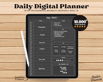 Daily Planner Goodnotes Template, Adhd Planner, Planner Template, Hourly Planner, Digital Planner iPad, Planner Pfd, Goodnotes Planner