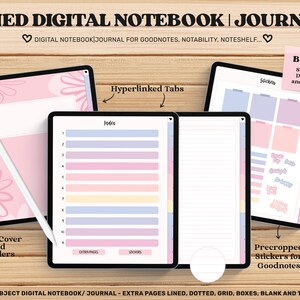 Digital Notebook, Goodnotes Template, Digital Journal Stickers ...