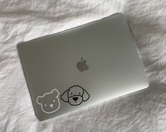 Vivi + Toben Doggo BFF Aufkleber , Pudel und Bichon Frise Laptop Aufkleber/Sticker