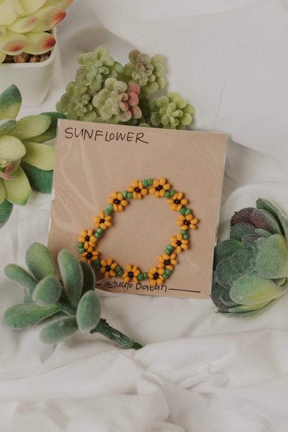 Sunflower bracelet etsy store
