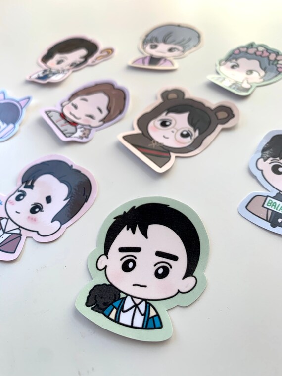 exo member stickers etsy