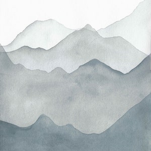 Mountain Wall Art Watercolor Instant Download Masculine - Etsy